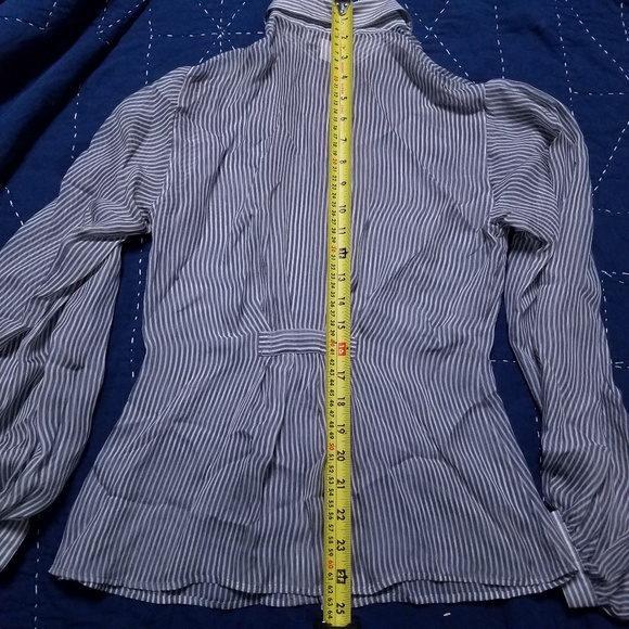 100% silk grey button down blouse xs - Picture 3 of 6